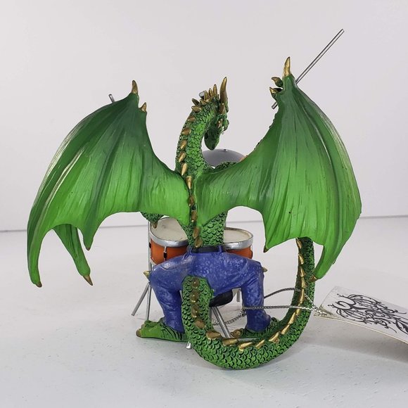 Hamilton Collection Dragon Fiery Youngbloods Scorch McGnarley Figurine Drummer - Picture 4 of 9